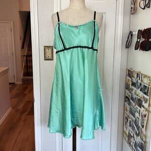 Y2k vintage babydoll satin slip dress